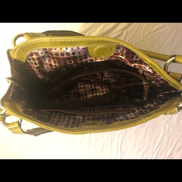 100% Leather Tignanello Bag -Deep Chartreuse Green - Picture 2 of 7